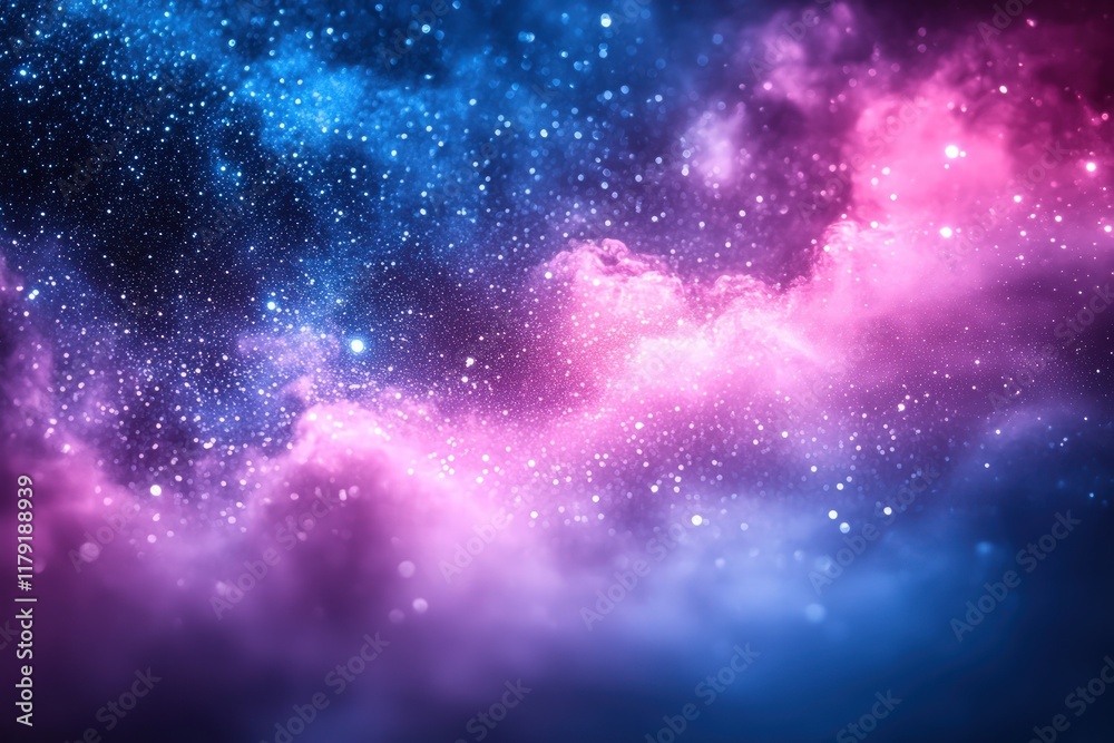 Fototapeta premium Cosmic Nebula: A Celestial Tapestry of Purple and Blue