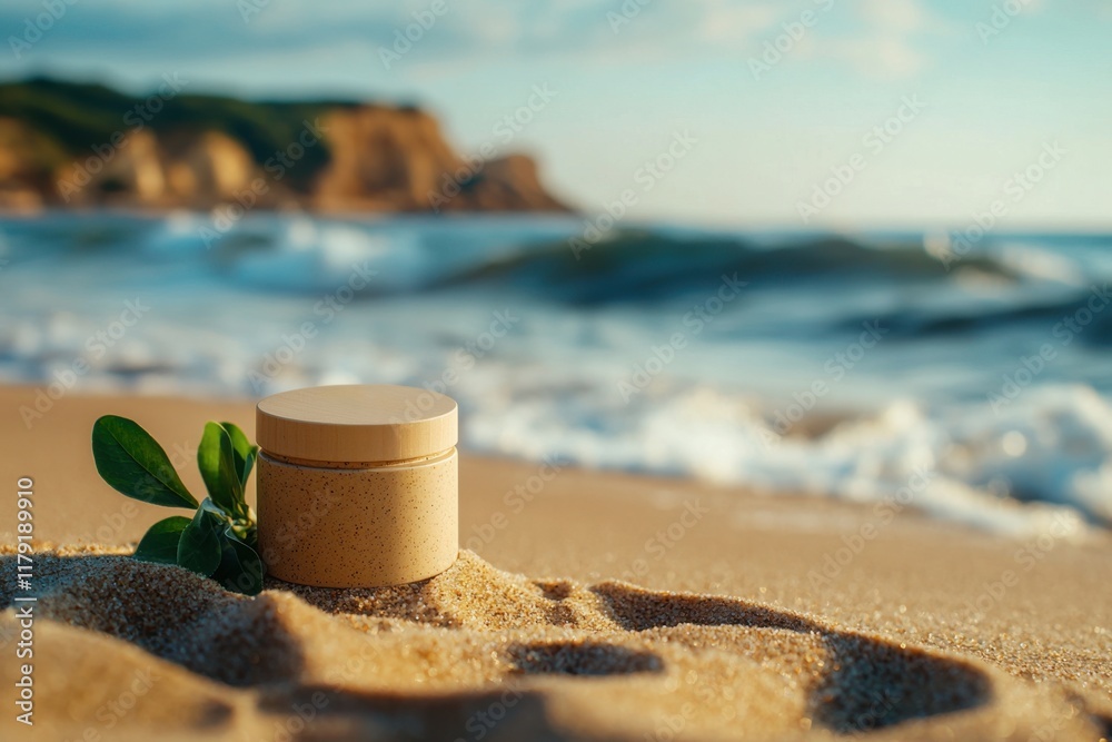 Gentle waves and supplement ads on a picturesque beach lifestyle content serene environment coastal viewpoint relaxation concept Gentle waves and supplement ads on a picturesque beach lifestyle content serene environment coastal viewpoint relaxation concept