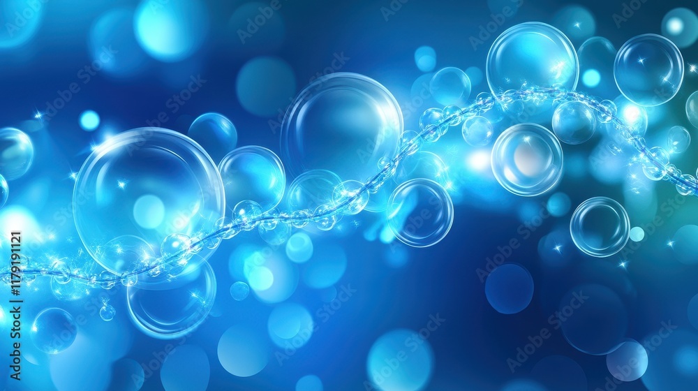 Abstract Blue Bubbles Background Shimmering Water Droplets. Abstract Blue Bubbles Background Shimmering Water Droplets.