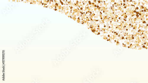 Golden Background with Confetti of Glitter Particles. Sparkle Lights Texture. Celebration pattern. Light Spots. Star Dust. Explosion of Confetti. Design for Sale.