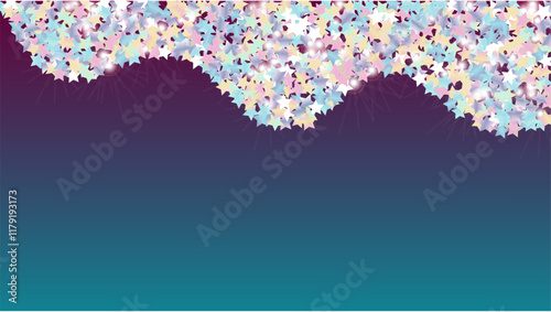 Party Background with Confetti of Glitter Star Particles. Sparkle Lights Texture. Disco pattern. Light Spots. Star Dust. Christmass Design. Explosion of Confetti. Design for Sale.