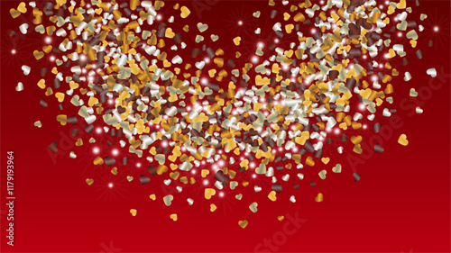 Miracle Background with Confetti of Glitter Particles. St. Valentine Day. Disco pattern. Light Spots. Explosion of Confetti. Glitter Vector Illustration. Design for Web.