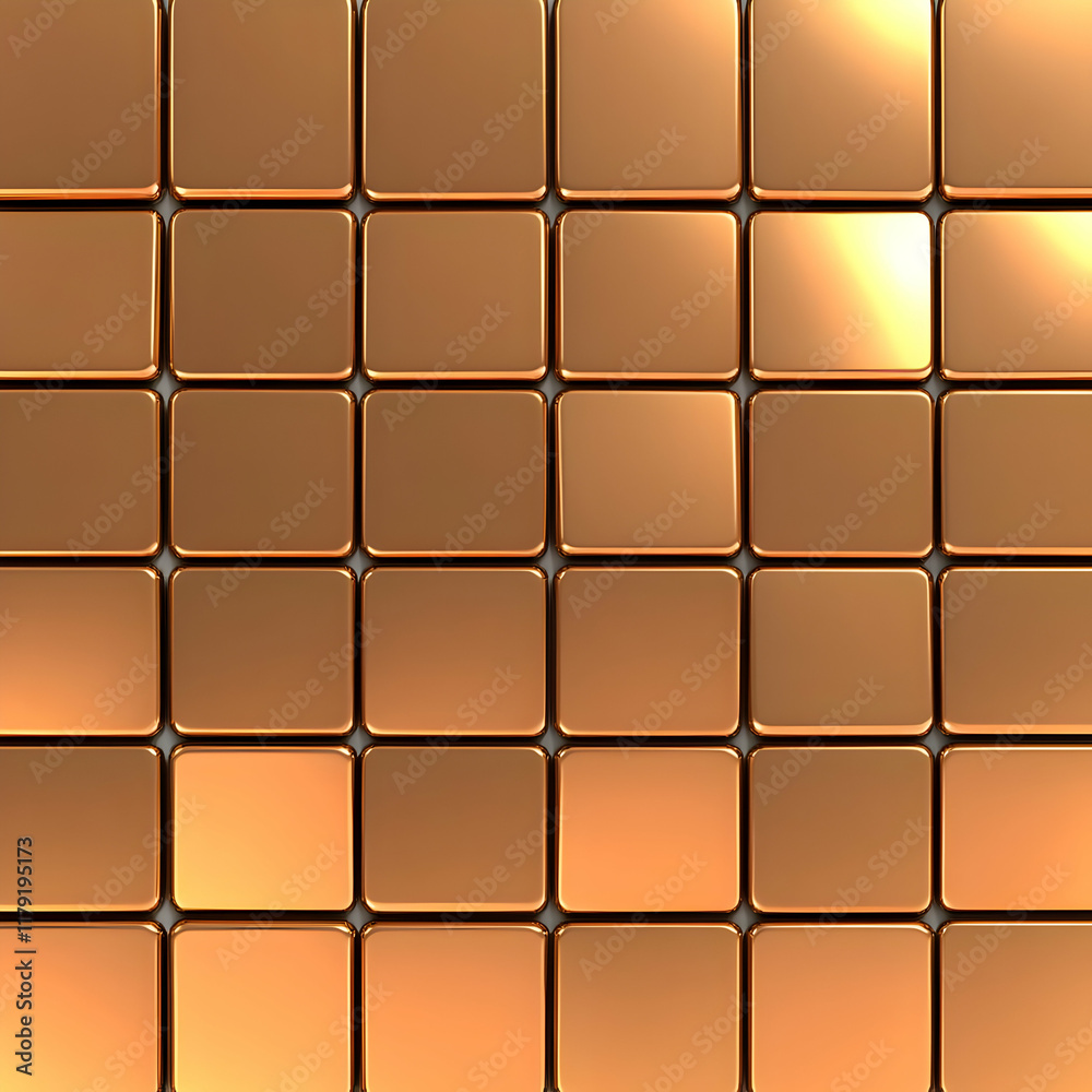 Fototapeta premium Golden 3D Cube Grid Background