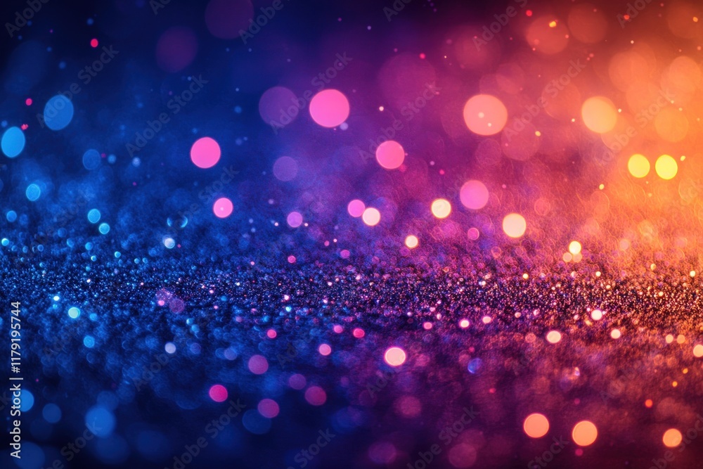 Vibrant Sparkle: A Symphony of Blue, Pink, and Orange Lights
