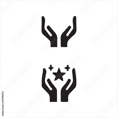 hand and symbol