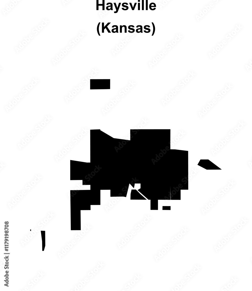 Haysville (Kansas) blank outline map Haysville (Kansas) blank outline map