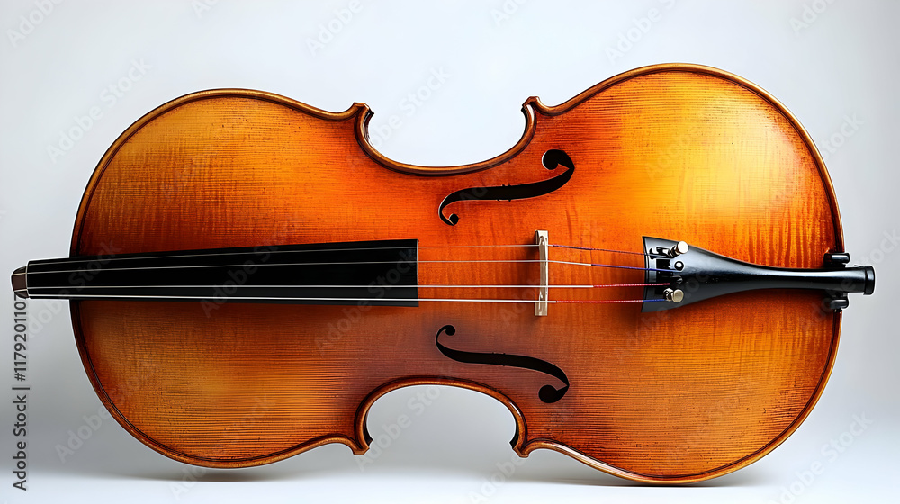 Elegant Viola Rests Gracefully on White Background, Showcasing Craftsmanship Elegant Viola Rests Gracefully on White Background, Showcasing Craftsmanship