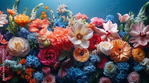 Wallpaper Mural Vivid Colorful Mixed Flower Bouquet Torontodigital.ca