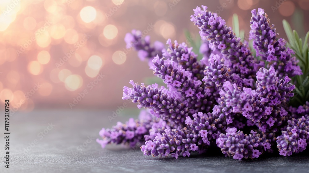 Fototapeta premium Lavender bouquet on dark background.