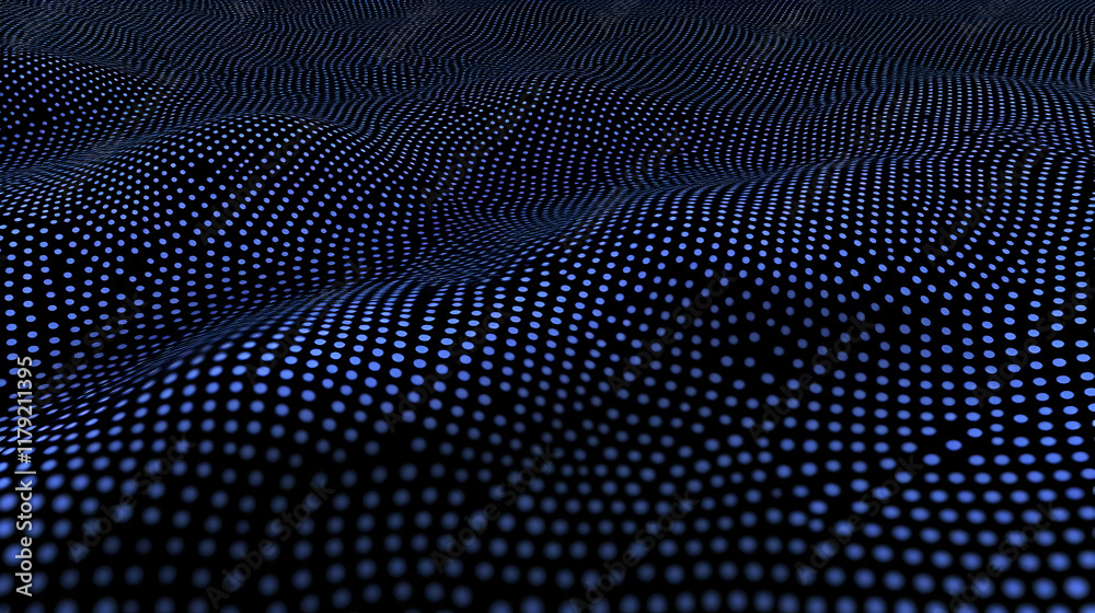 Abstract 3D Blue Dot Wave Background Abstract 3D Blue Dot Wave Background