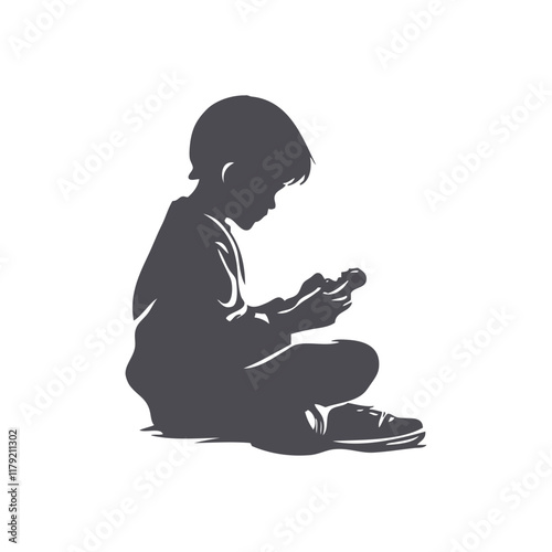 child playing gadget
