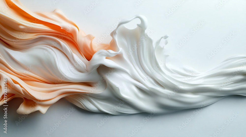Fototapeta premium Abstract Swirling Cream and Peach Colored Liquid