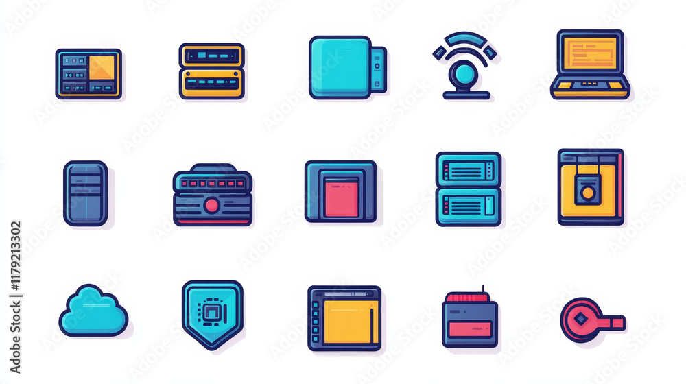 Database, network server and cloud storage icon. Data storage and backup center, server service thin line vector icon. Datacenter outline sign or pictogram with folder and cloud