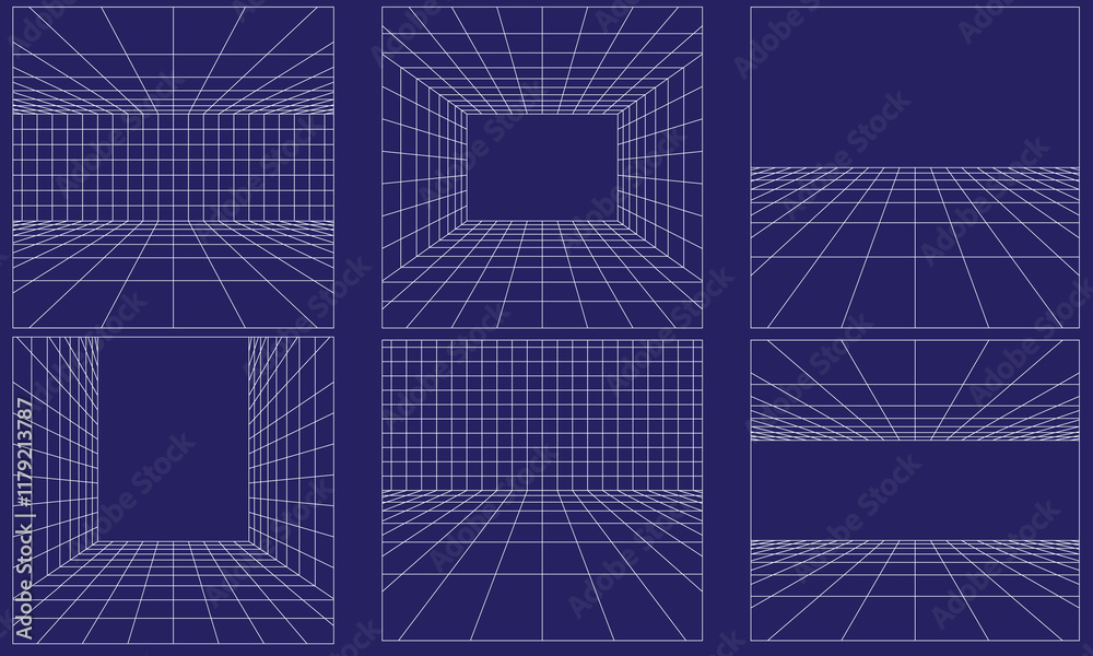arrière-plan Abstrait vierge filaire futuriste boîte vide. Technologie spatiale du réseau.