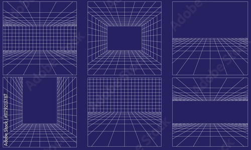 arrière-plan Abstrait vierge filaire futuriste boîte vide. Technologie spatiale du réseau.