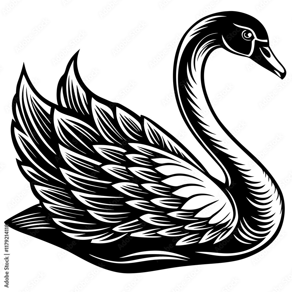 Obraz premium black and white swan
