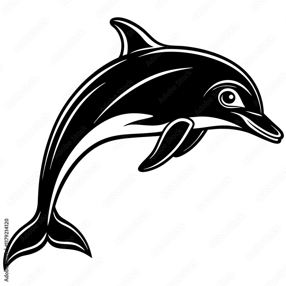 Fototapeta premium silhouette of a dolphin