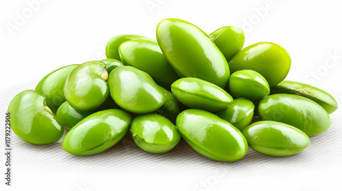 Wallpaper Mural Fresh Green Soybeans Piled Together on a White Textured Surface Torontodigital.ca