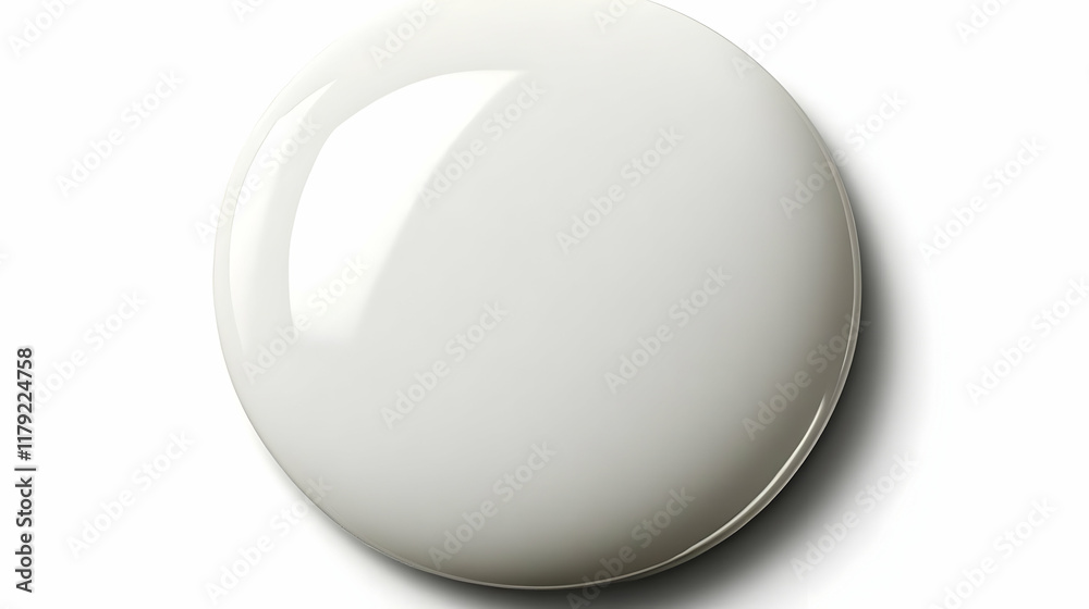 A Shiny White Sphere Reflects Light on a White Background. A Shiny White Sphere Reflects Light on a White Background.