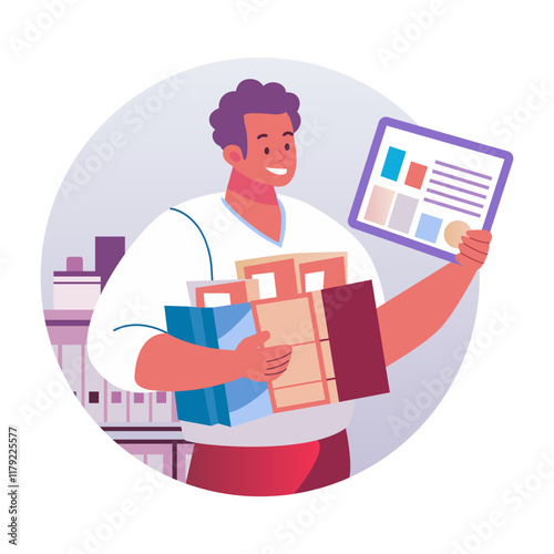 Happy customer illustration in flat style 

