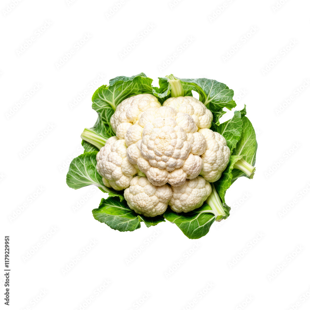 Fresh Cauliflower Head: A vibrant, close-up shot of a whole cauliflower head, showcasing its creamy white florets and fresh green leaves. Perfect for culinary, health, or agricultural contexts. Fresh Cauliflower Head: A vibrant, close-up shot of a whole cauliflower head, showcasing its creamy white florets and fresh green leaves. Perfect for culinary, health, or agricultural contexts.