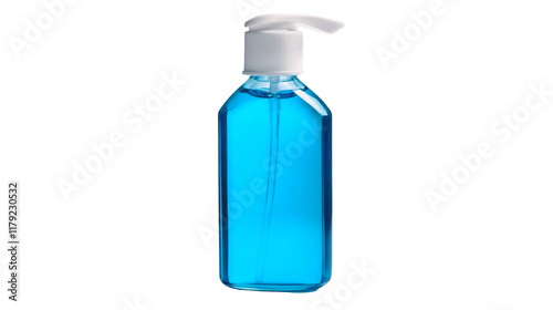 A compact hand sanitizer bottle isolated on a transparent background, PNG