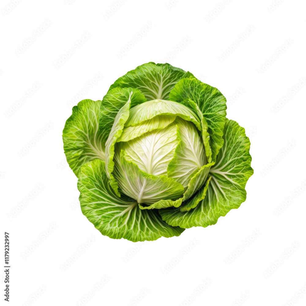 Obraz premium Fresh Green Cabbage Head 