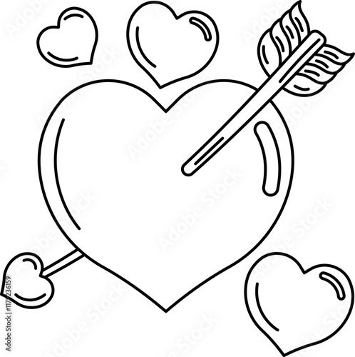 Heart Love valentine  outline icon