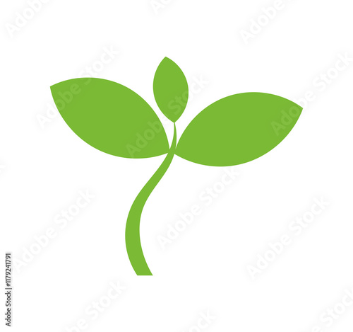 Plant seedling icon. Eco friendly symbol. Spring green plant icon isolated on transparent background. PNG illustration.