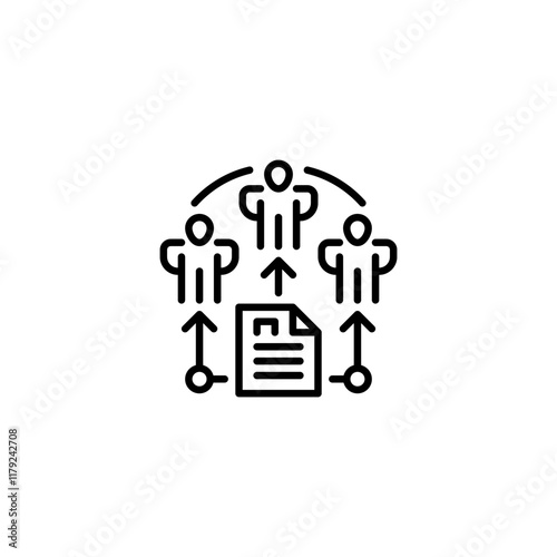 Delegation line icon. Universal creative premium symbol. Vector sign icon logo template. Vector illustration