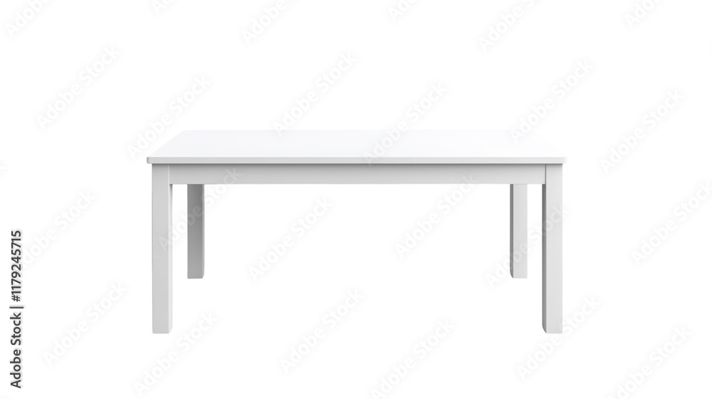 Clean and Minimalist White Table for Modern Interior Design and Product Displayon white and transparent Background Clean and Minimalist White Table for Modern Interior Design and Product Displayon white and transparent Background