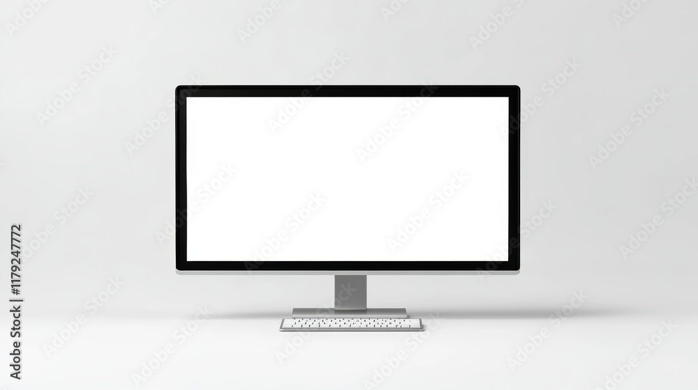 Ergonomic desktop monitor with ultra-thin bezels, displayed on a clean white backdrop Ergonomic desktop monitor with ultra-thin bezels, displayed on a clean white backdrop