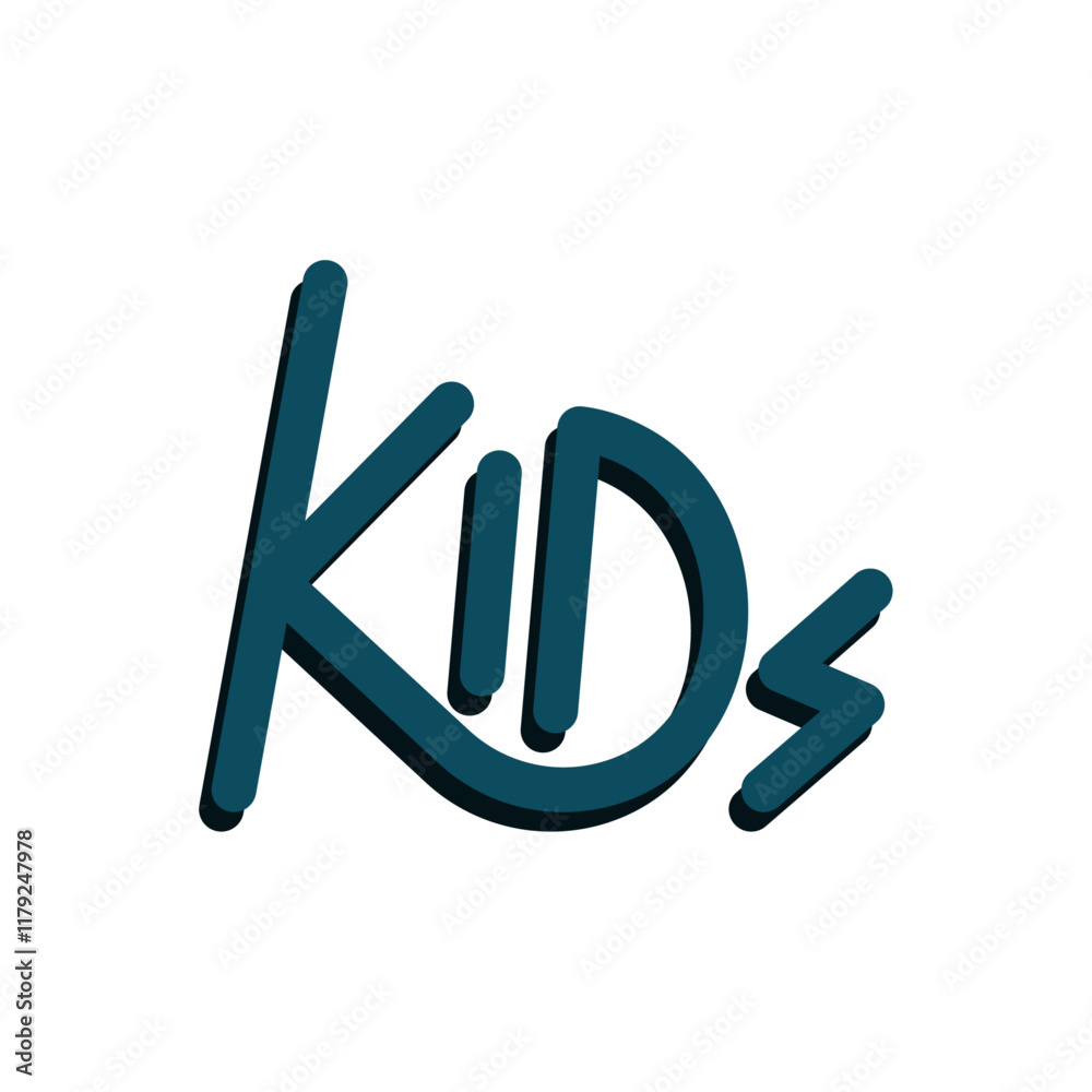 Kids text design on white background. Great for t-shirts, stickers, logos and more. Flat design vector. Kids text design on white background. Great for t-shirts, stickers, logos and more. Flat design vector.