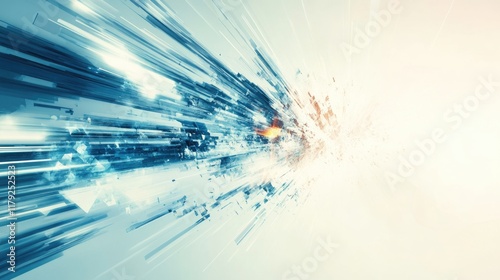Dynamic Abstract Background in Light Blue and Beige with Motion Blur Effect Representing Digital Media and Technology with Copyspace for Text