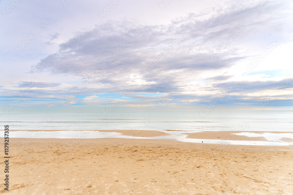 Port of Sagunt beach Spain Valencia in winter