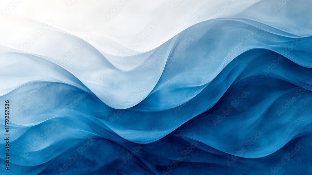 Obraz premium Abstract Blue Waves Subtle Gradient Texture