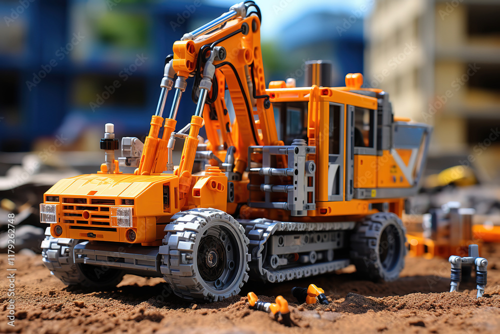 Excellent Excavator Working on Construction Site. Excellent Excavator Working on Construction Site.