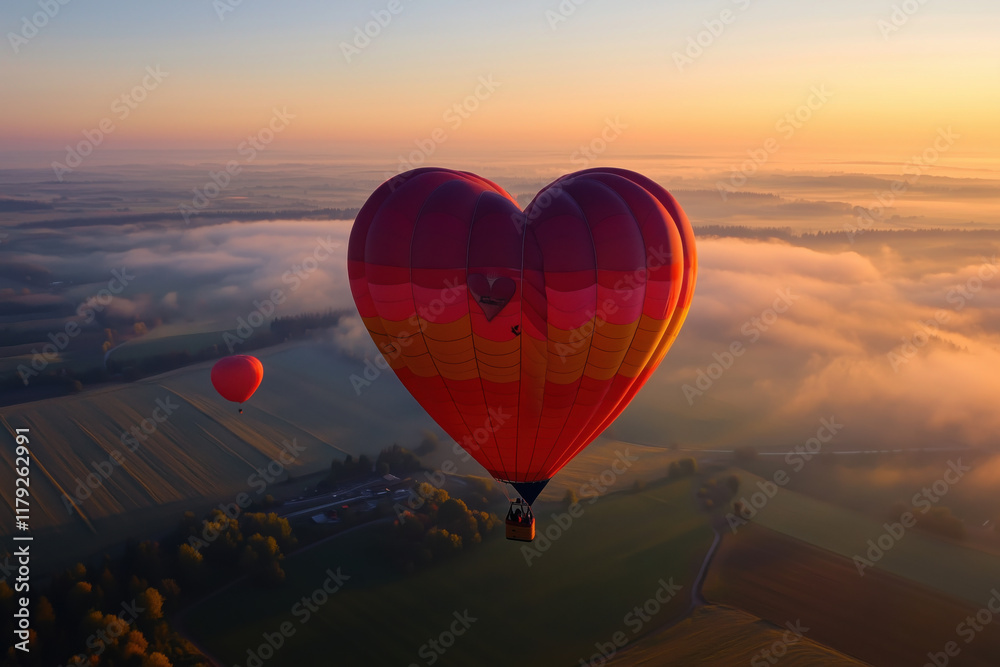 Obraz premium colorful heart-shaped balloon