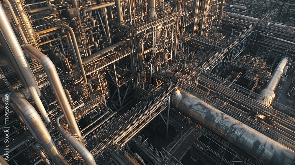 Industrial Pipescape: A Complex Network of Metal and Steel