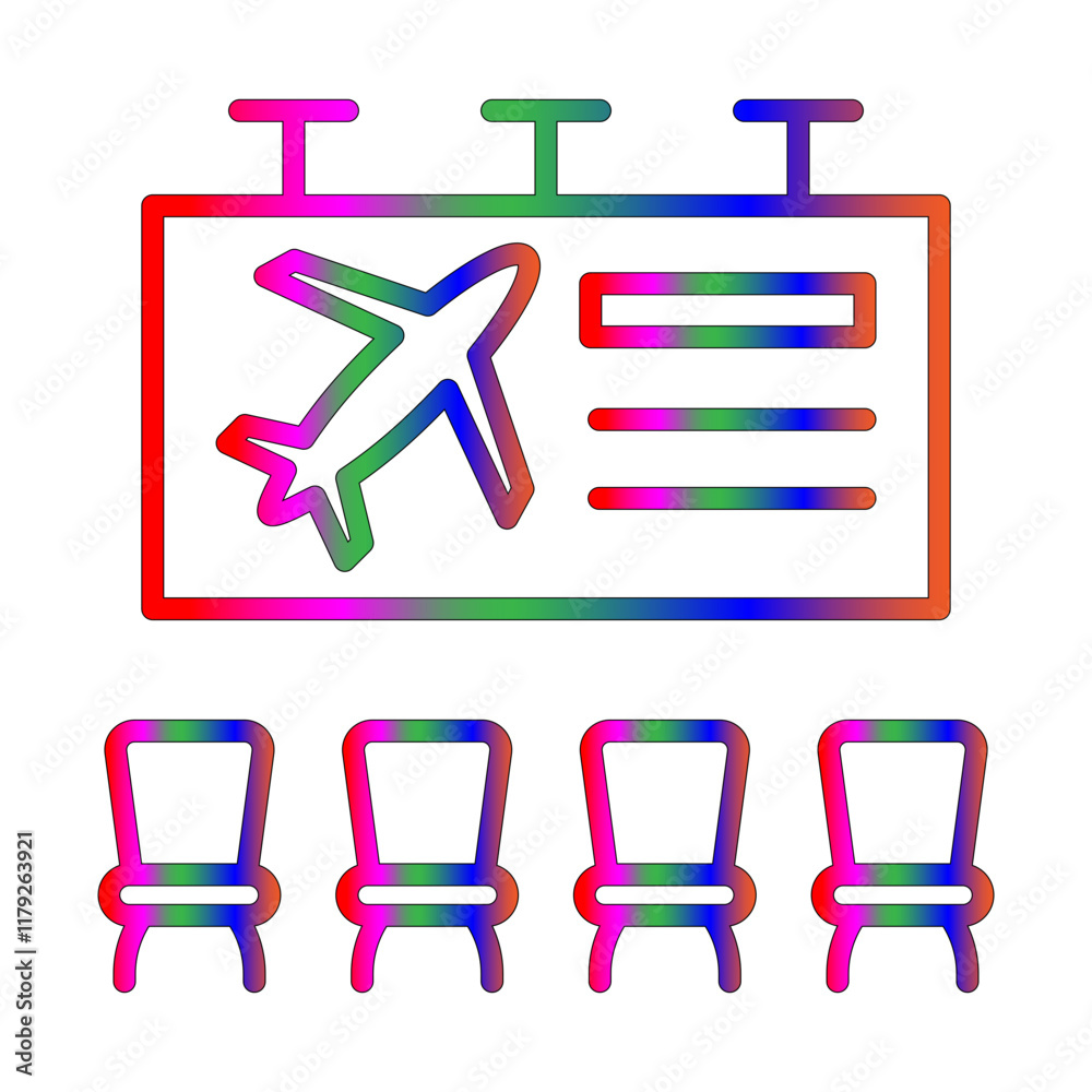 Departure Lounge line gradient icon Departure Lounge line gradient icon