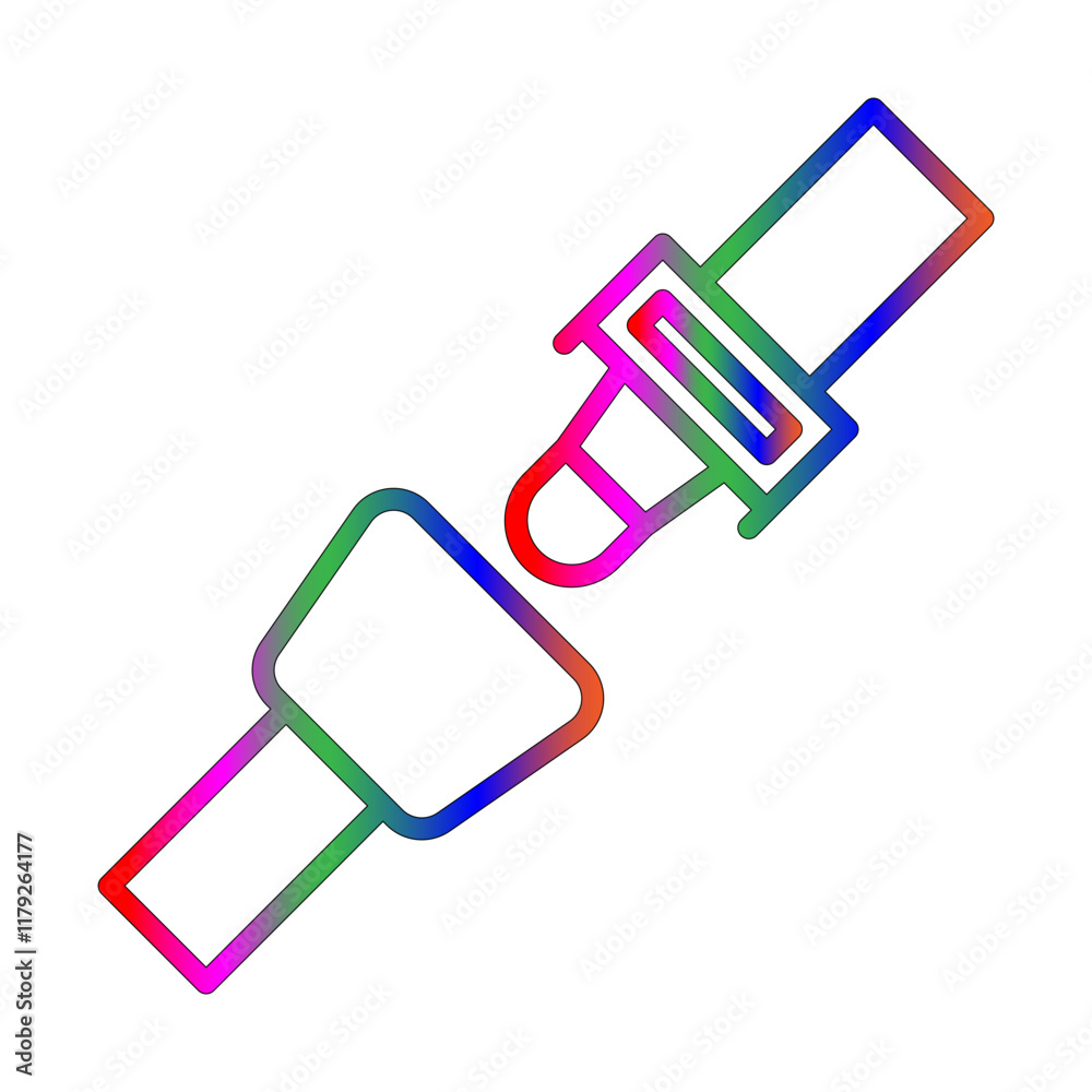 Seat belt line gradient icon
