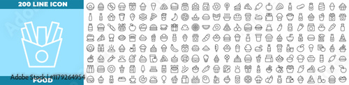Food Line Editable Icons set