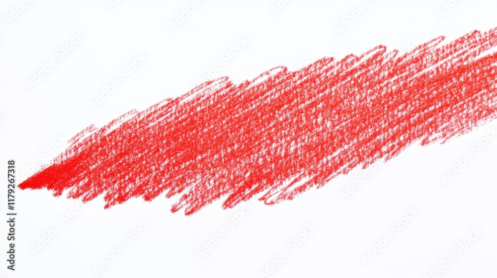 Abstract Red Crayon Stroke on White Background. Abstract Red Crayon Stroke on White Background.