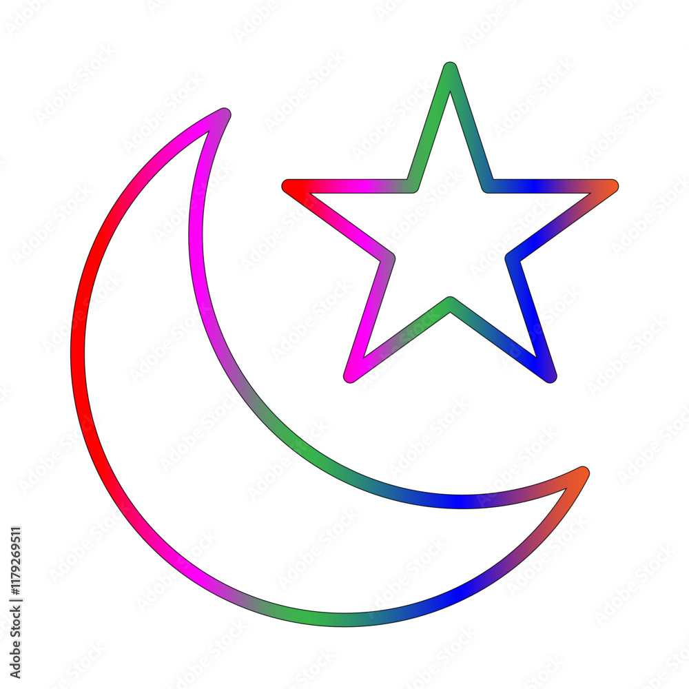 Islam line gradient icon