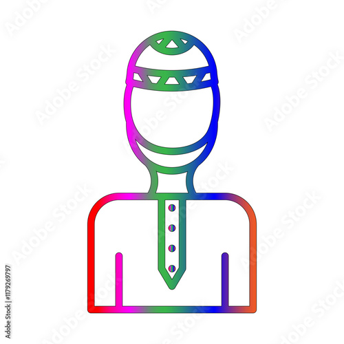 Muslim line gradient icon
