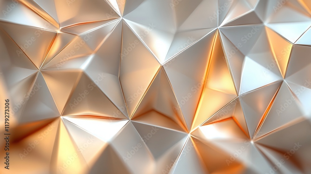 Abstract Gold and Silver Geometric Triangular Pattern Abstract Gold and Silver Geometric Triangular Pattern