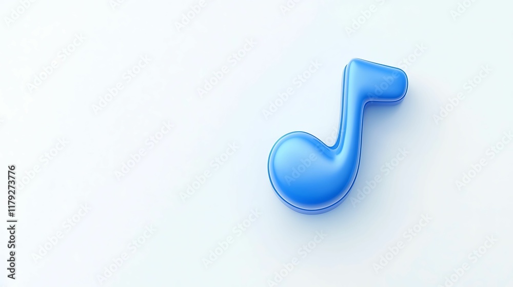 A blue musical note icon on a light background, symbolizing music and creativity. A blue musical note icon on a light background, symbolizing music and creativity.