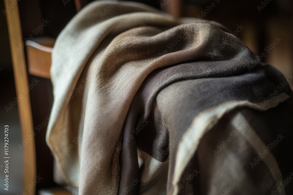 Obraz premium Luxurious soft brown and beige fabric drape for interior design and textiles.
