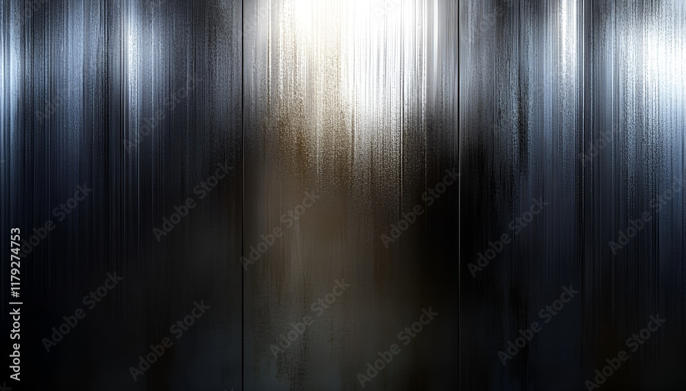 Obraz premium Sleek metallic wallpaper with a brushed steel effect in dark tones, ideal for a high-tech, modern office environment
