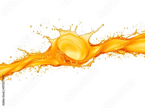 Wallpaper Mural An abstract splash of orange liquid against a white background. Torontodigital.ca